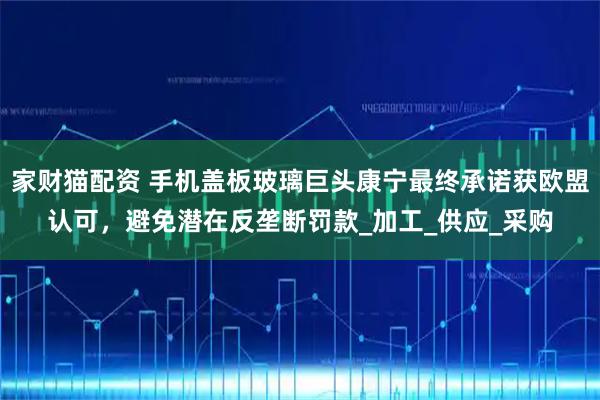 家财猫配资 手机盖板玻璃巨头康宁最终承诺获欧盟认可，避免潜在反垄断罚款_加工_供应_采购